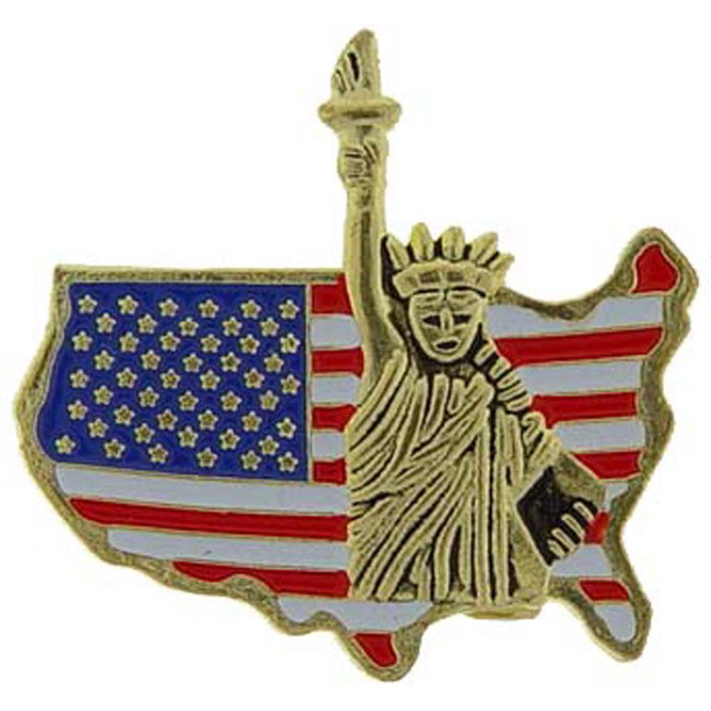 USA Map Flag Pin 1&#x22;