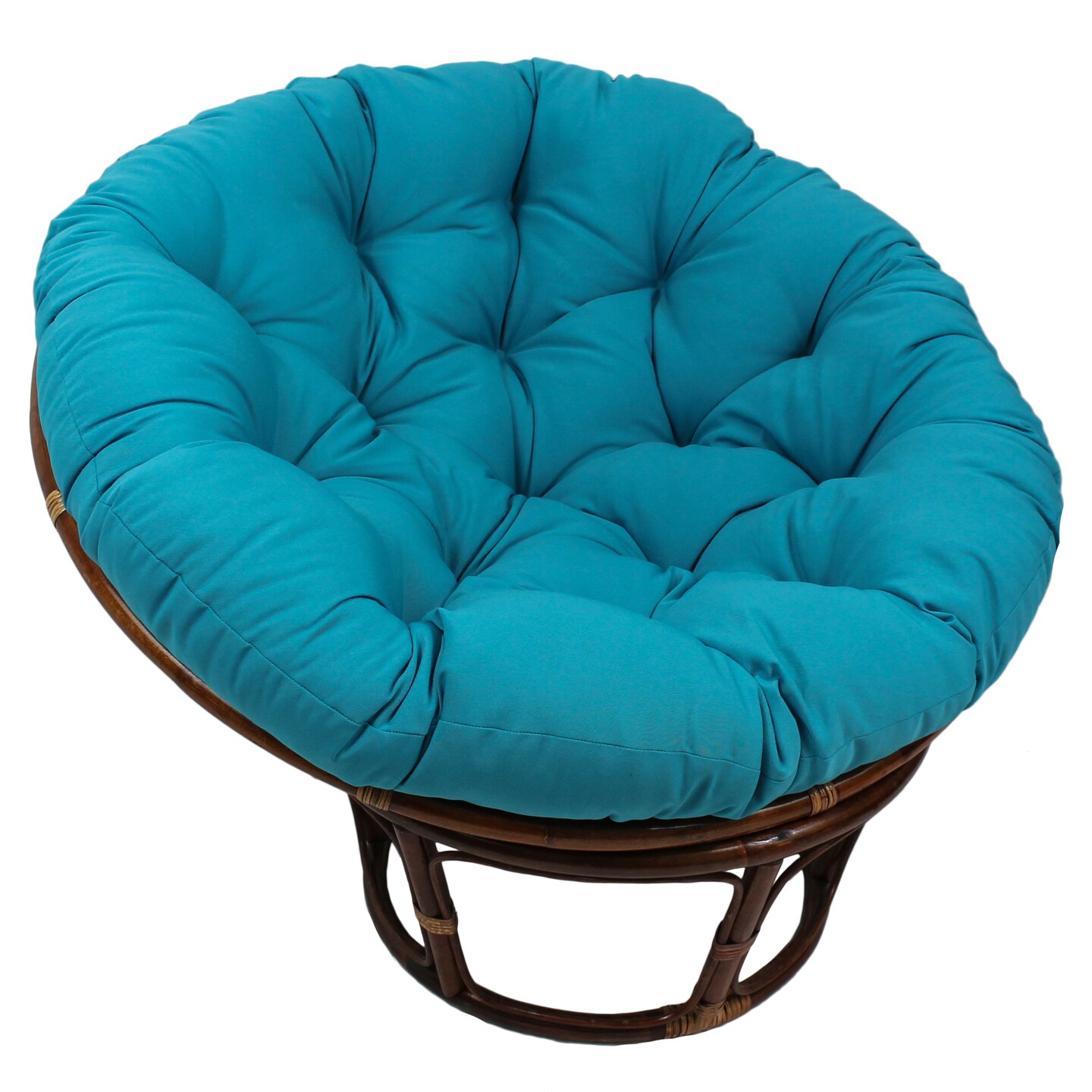 44-inch Solid Twill Papasan Cushion (Fits 42-inch Papasan Frame) - Aqua Blue
