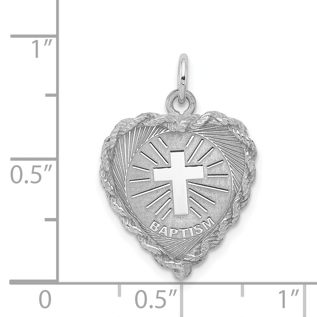 Sterling Silver Baptism Charm Jewerly 25mm x 17mm