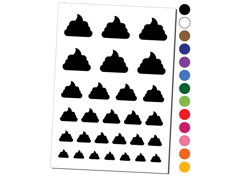 Poop Symbol Emoticon Solid Temporary Tattoo Water Resistant Fake Body Art Set Collection