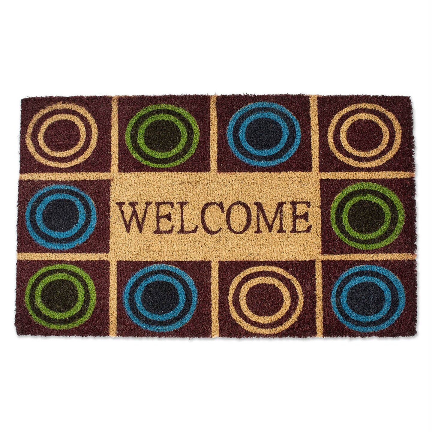 J&M Circles Vinyl Back Coir Doormat 18x30 Michaels