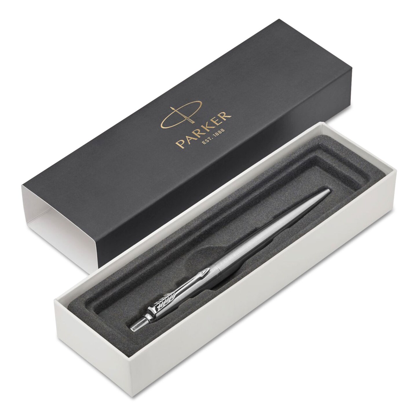 Parker Jotter Retractable Ballpoint Pen Gift Box 0.5mm Blue Ink Stainless Steel Barrel