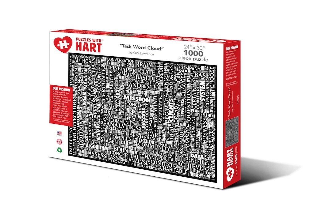 Hart 24&#x22;x30&#x22; 1000 pc Premium Jigsaw Puzzle - Task Word Cloud by OW Lawrence