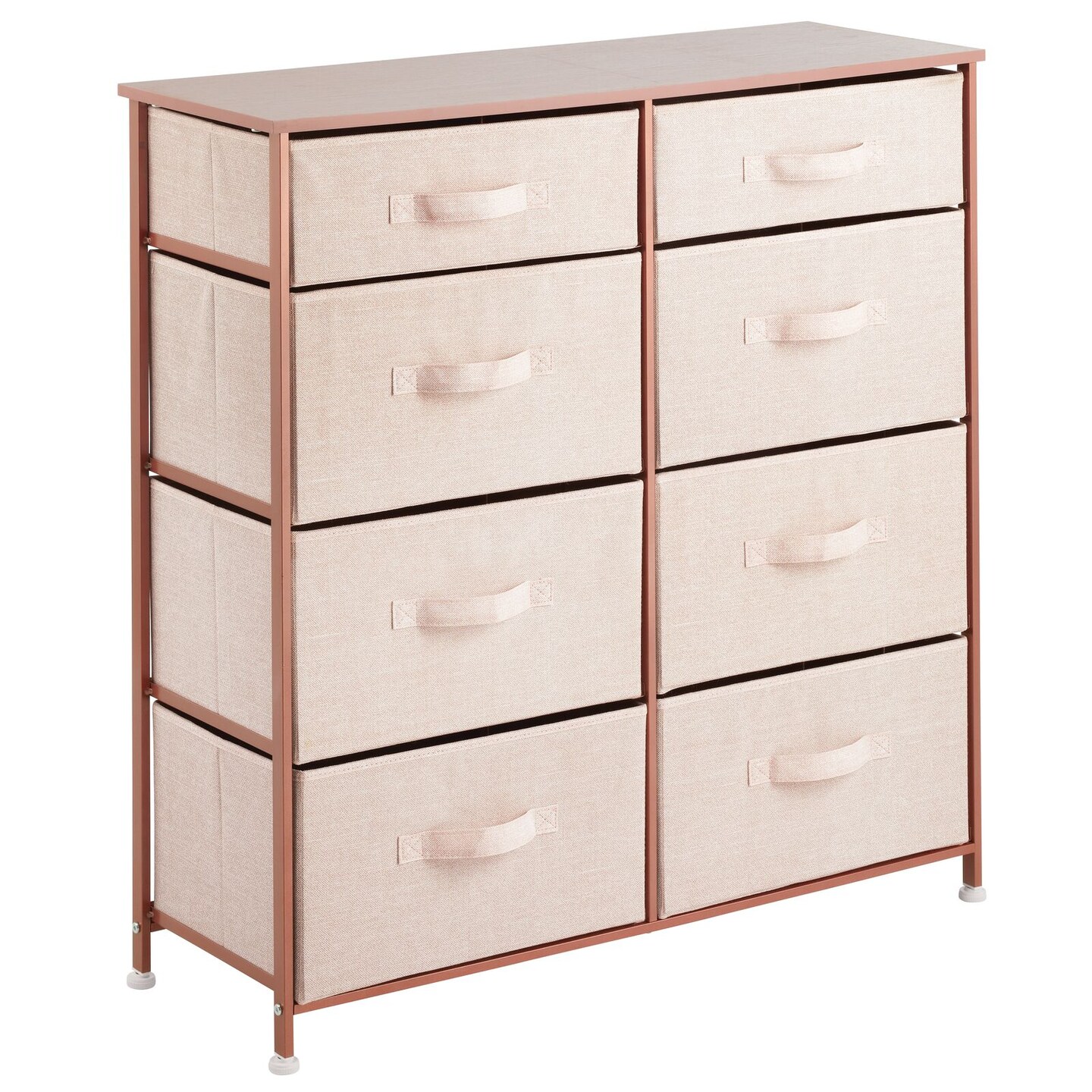mDesign Tall Storage Dresser Furniture with 8 Slim Fabric Drawers