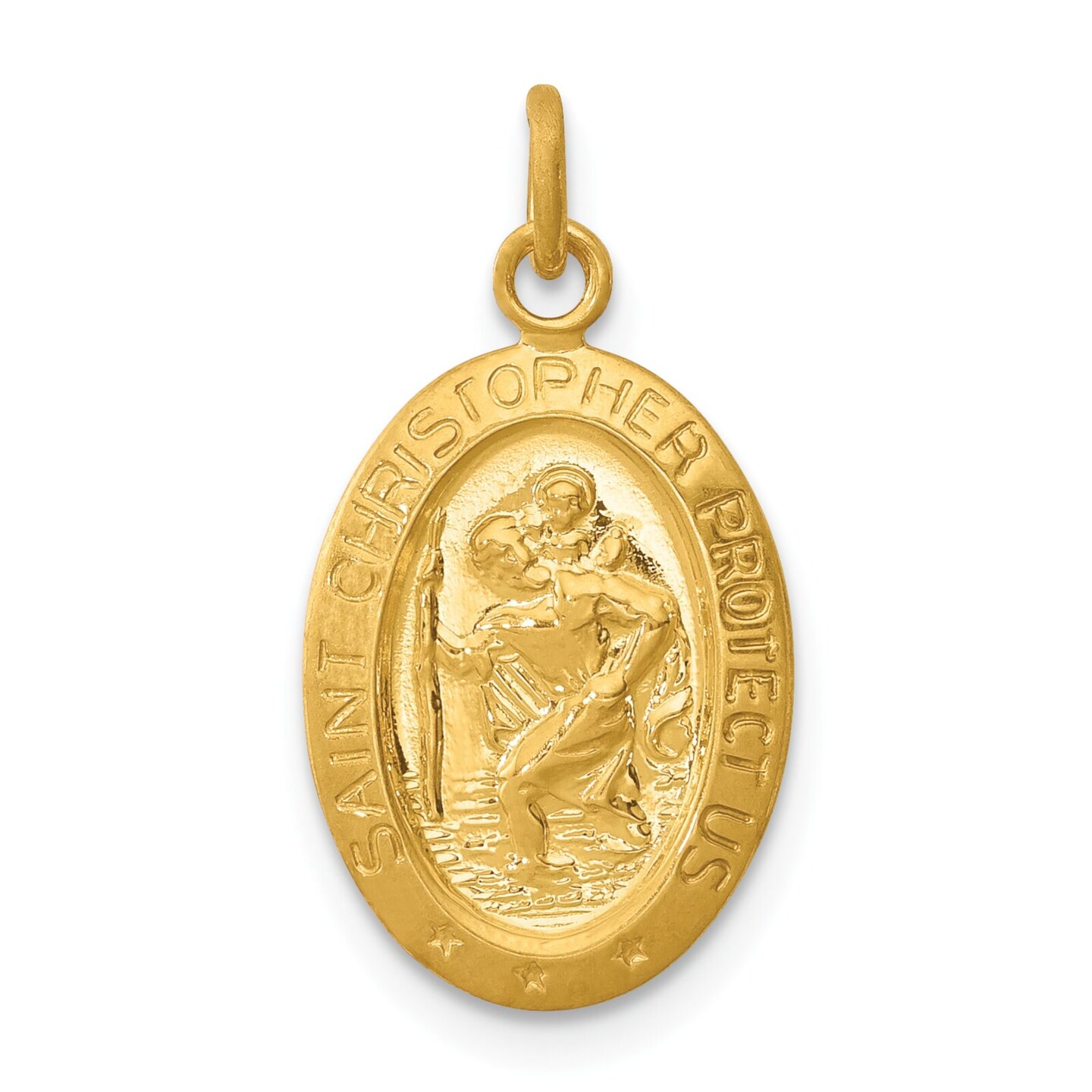 Sterling Silver Gold Plated Saint Christopher Medal