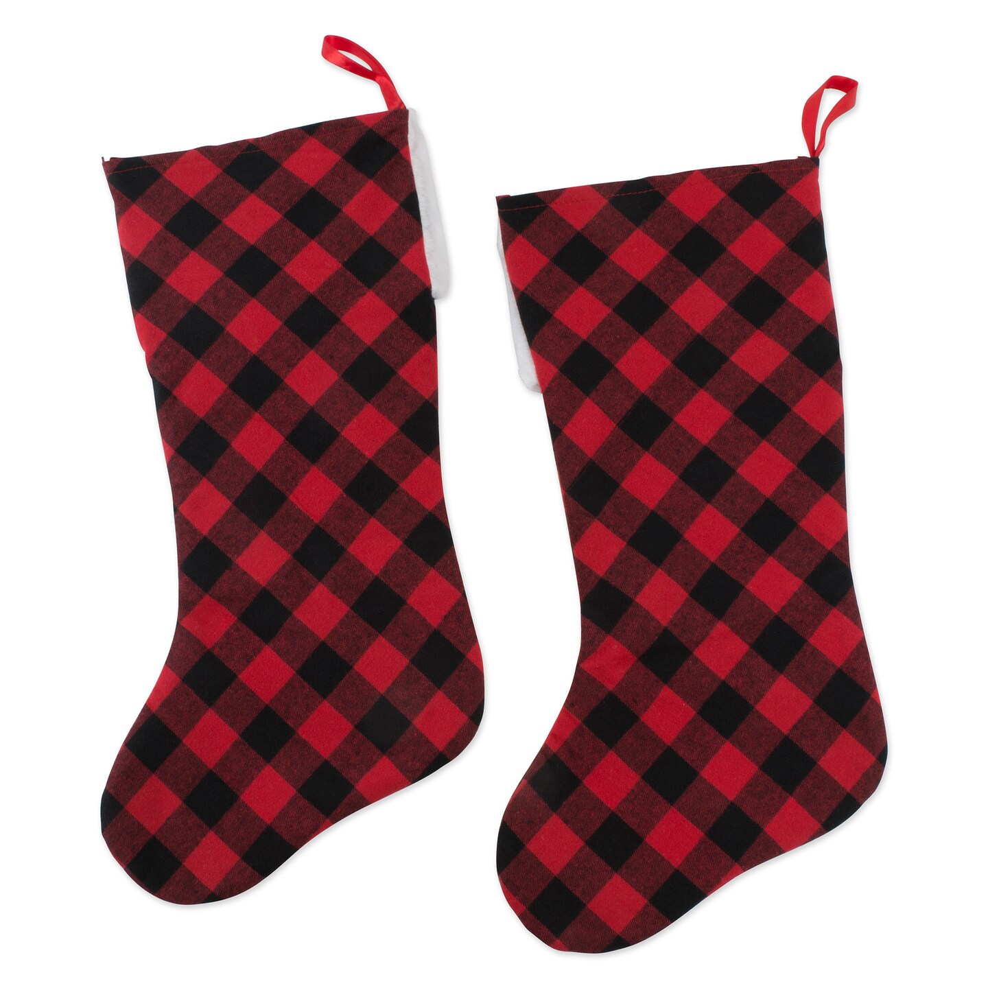 DII Holiday Stockings Red And Black Buffalo Check(Set of 2)