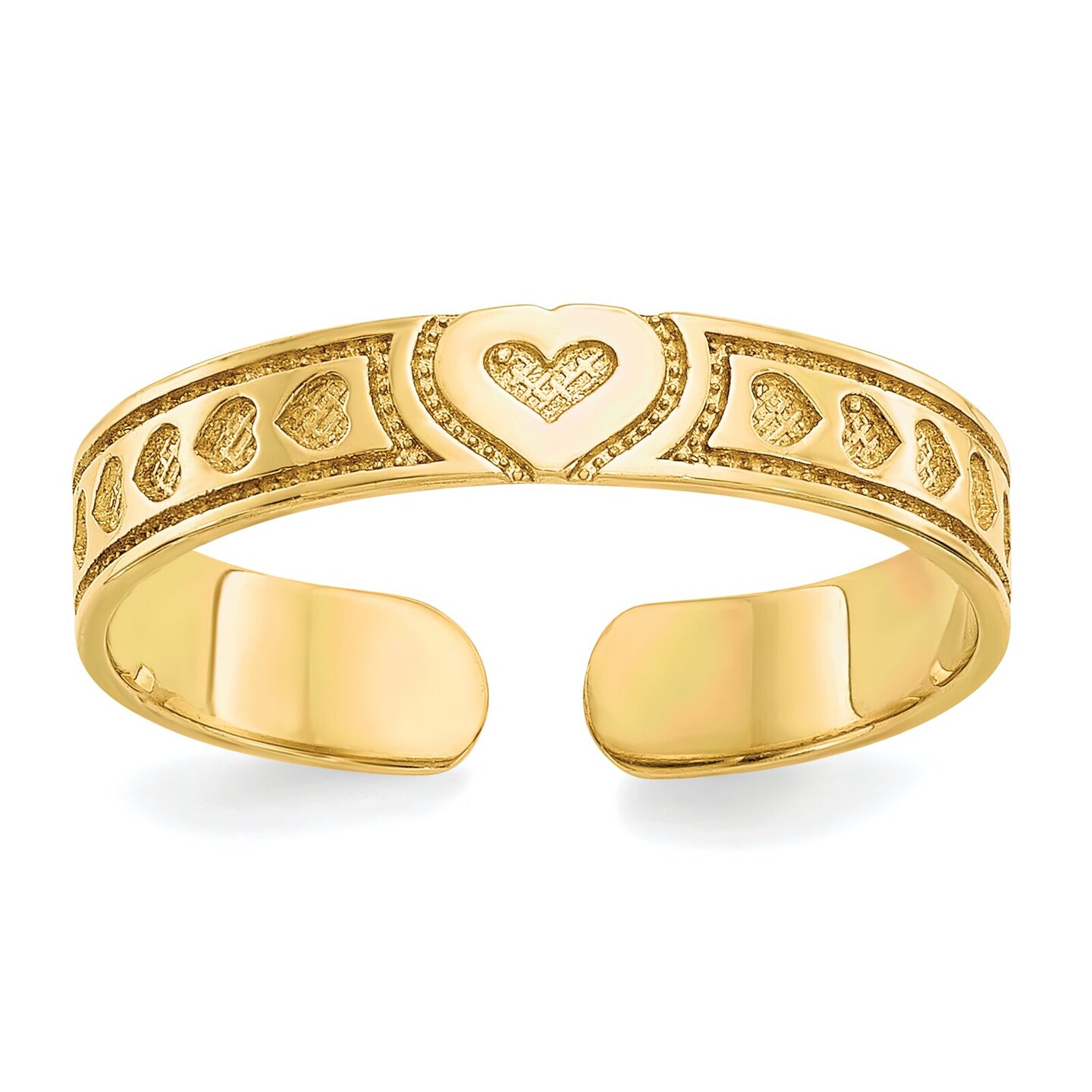 10K Gold Heart Toe Ring Jewelry