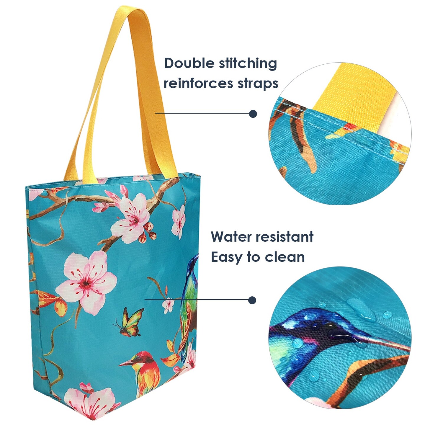 Wrapables Carryall Shopping Travel Tote Bag with Durable Ripstop Polyester - Foldable, Waterproof, and OEKO-TEX Certified