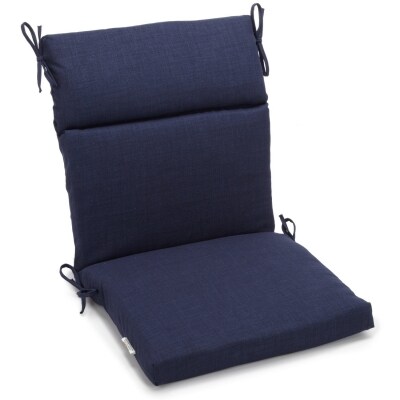 18-inch by 38-inch Spun Polyester Outdoor Squared Seat/Back Chair Cushion - Azul