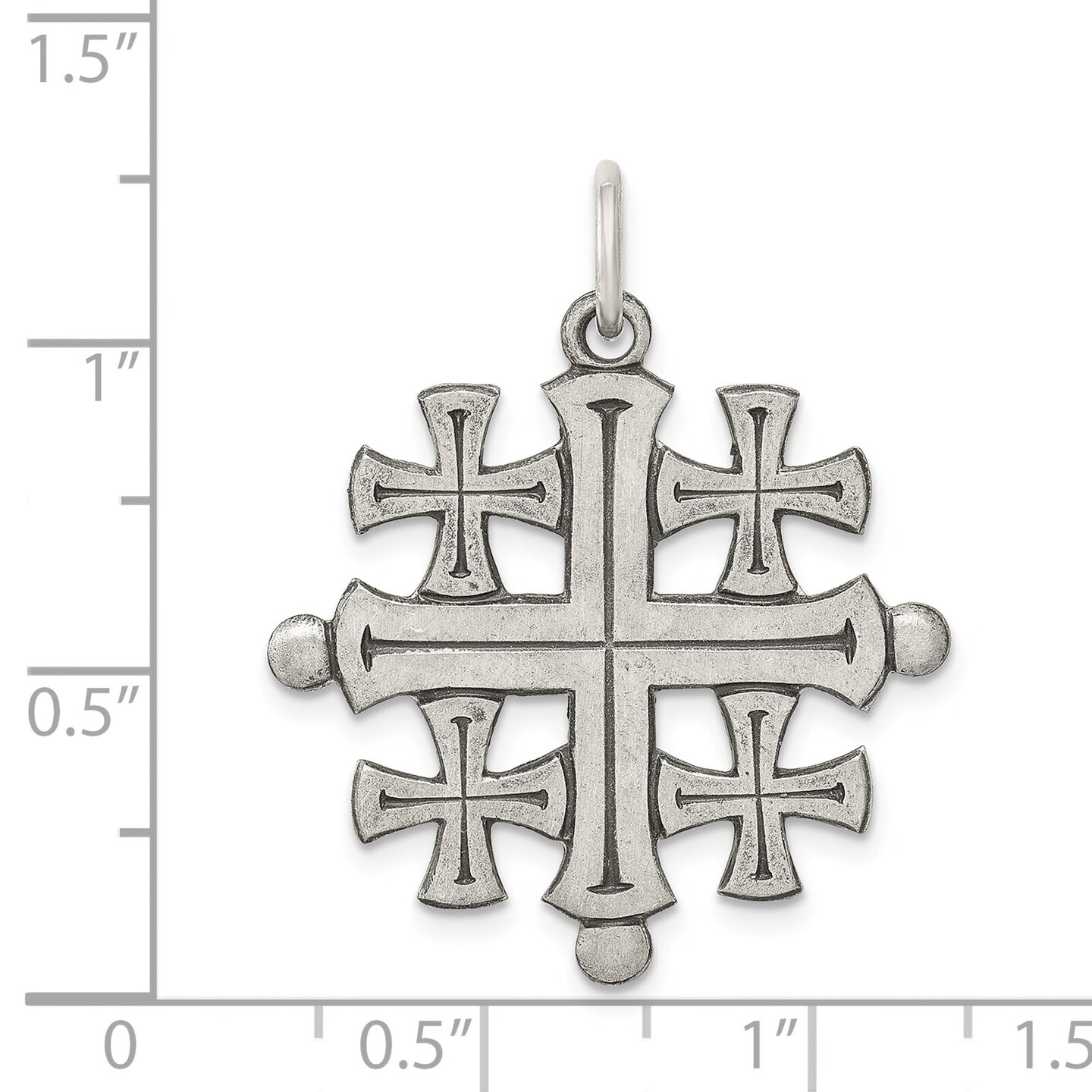 Sterling Silver Jerusalem Cross Charm Jewerly 26mm x 26mm