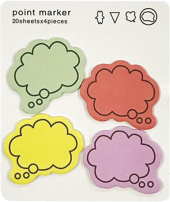 Wrapables Colorful Thinking Bubble Sticky Notes (Set of 2)
