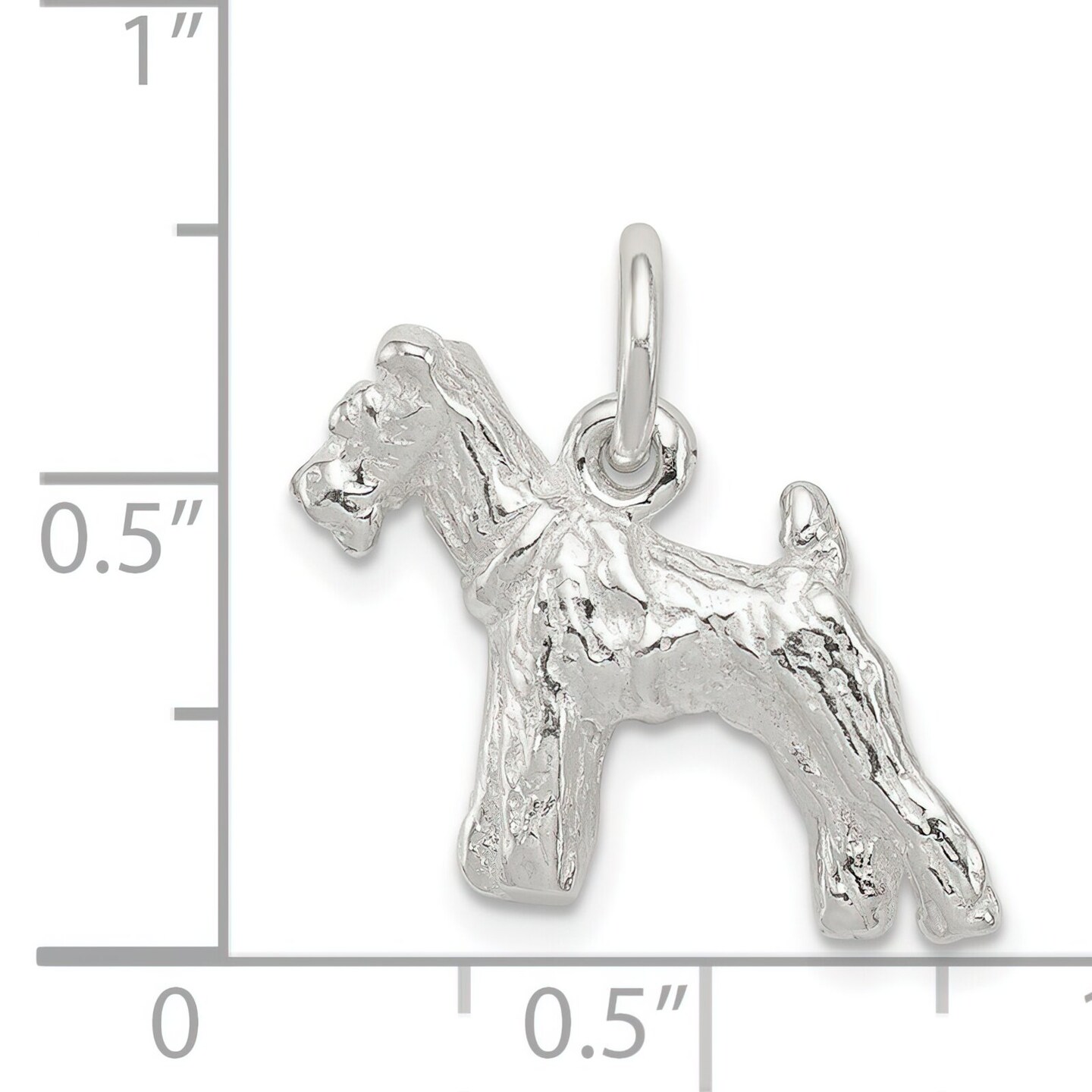 Sterling Silver Schnauzer Charm Pendant Dog Jewelry 16mm x 19mm