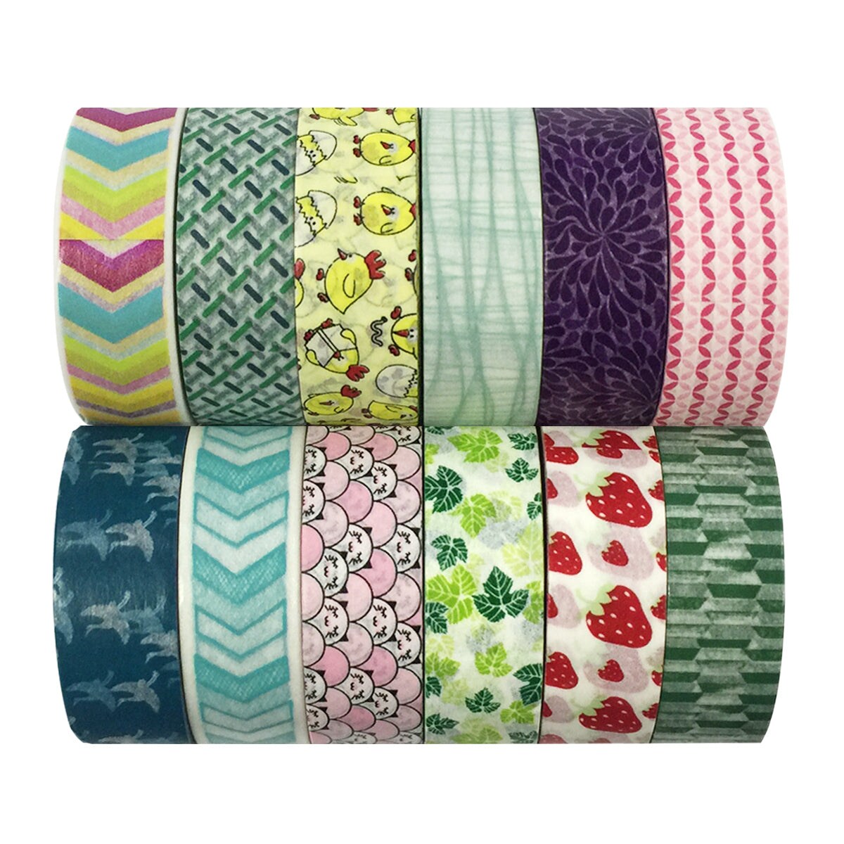 Wrapables Washi Tapes Decorative Masking Tapes, Set of 12, ADSET54