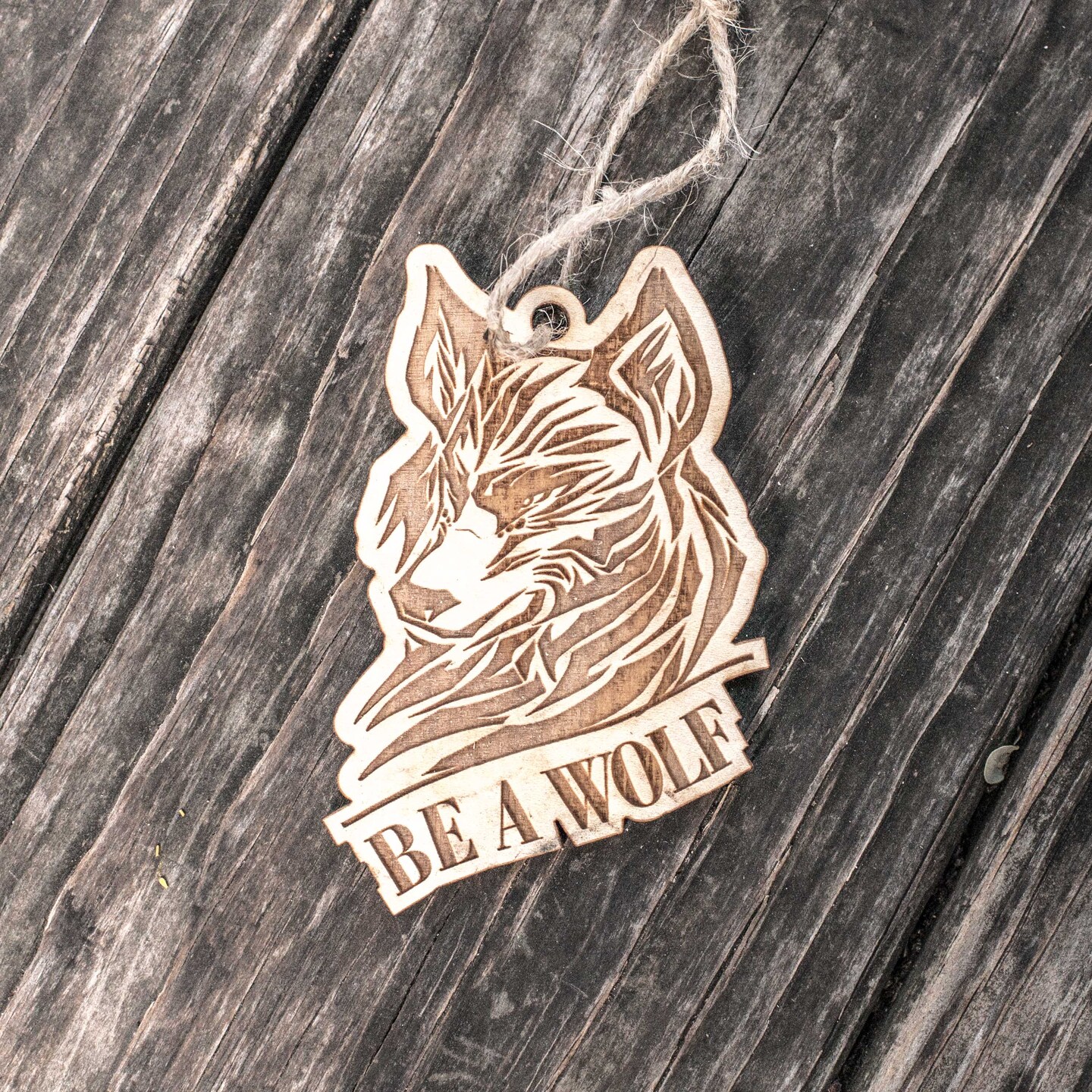 Ornament - Tribal - Be a Wolf- Raw Wood 3x4in Ornament - Tribal - Be a Wolf- Raw Wood 3x4in