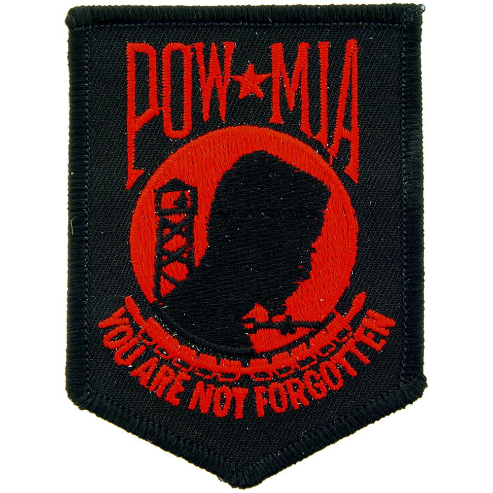 POW MIA Patch Black &#x26; Red 3 1/2&#x22;