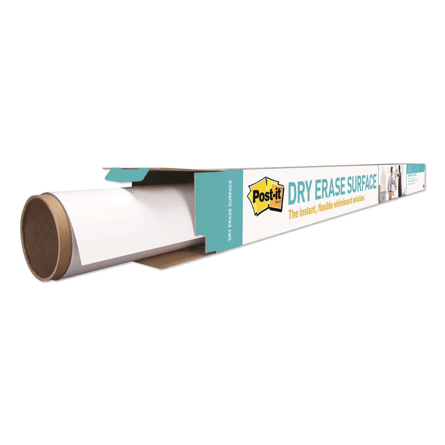 Dry Erase Surface with Adhesive Backing, 48 x 36, White Surface