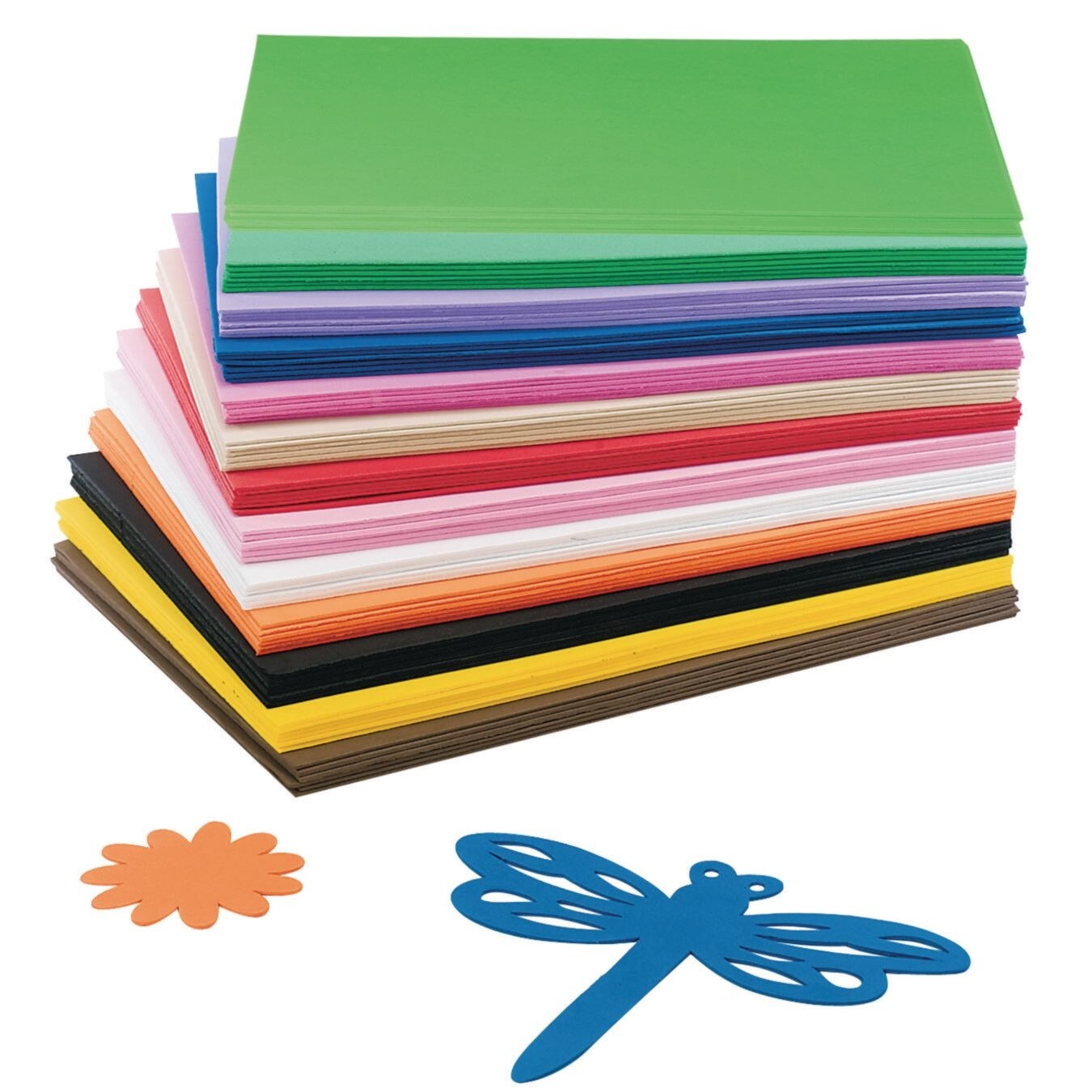 S&#x26;S Worldwide Color Splash! EVA Foam Sheets Assortment, 6 Each of 13 Bright Colors Kids Love, Cut to Any Shape With Scissors, 9&#x22; x 12&#x22; x 2mm thick. Pack of 78.