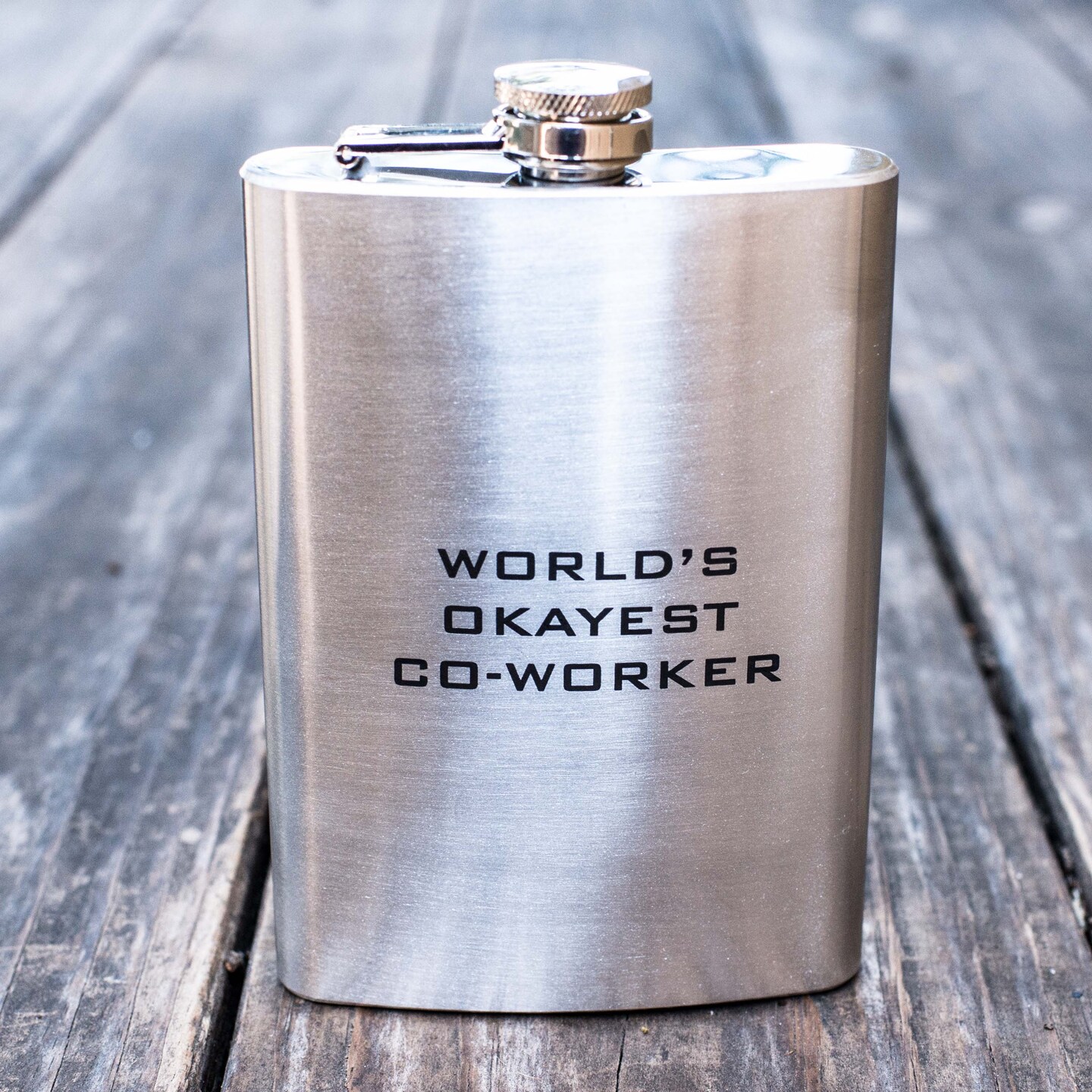 8oz World&#x27;s Okayest Co-Worker Stainless Steel Flask