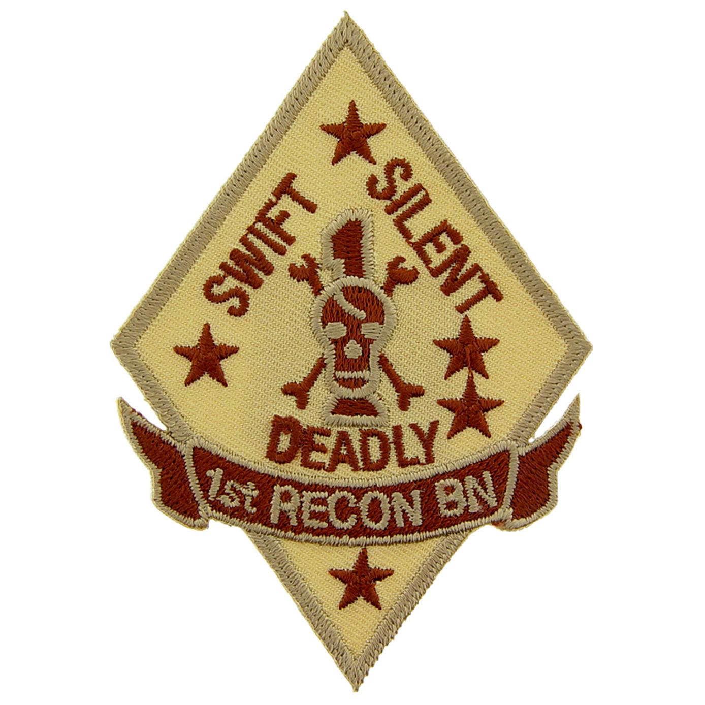 EagleEmblems PM0868 Patch-USMC,01ST Recon.BTL (Desert) (3.5'')