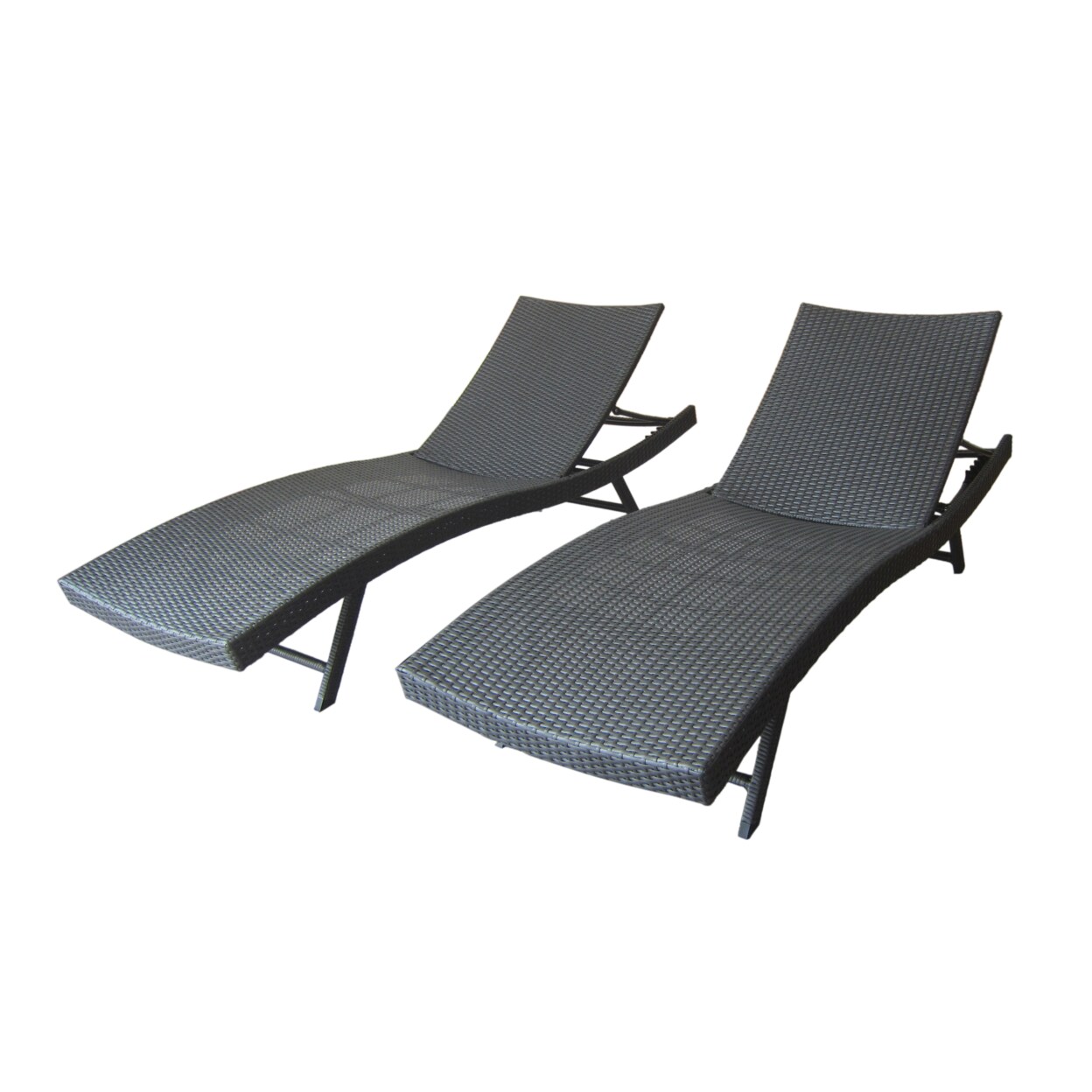 GDFStudio Arthur Outdoor Gray Wicker Chaise Lounge