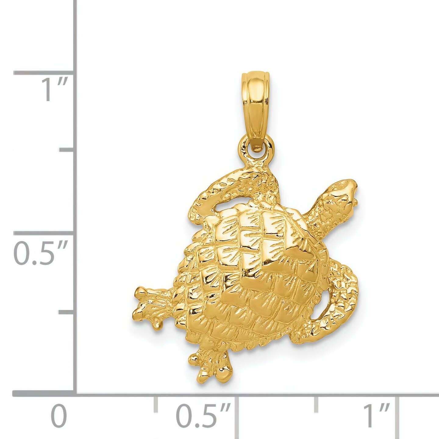 14K Gold Sea Turtle Charm Ocean Jewelry Jewelry 25mm x 18mm