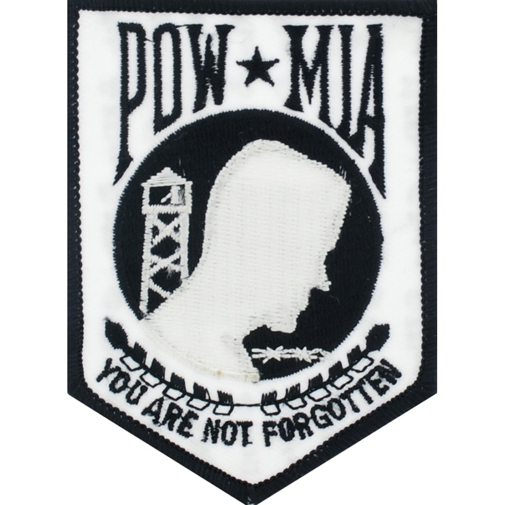 POW MIA Patch Black &#x26; White 3 1/2&#x22;