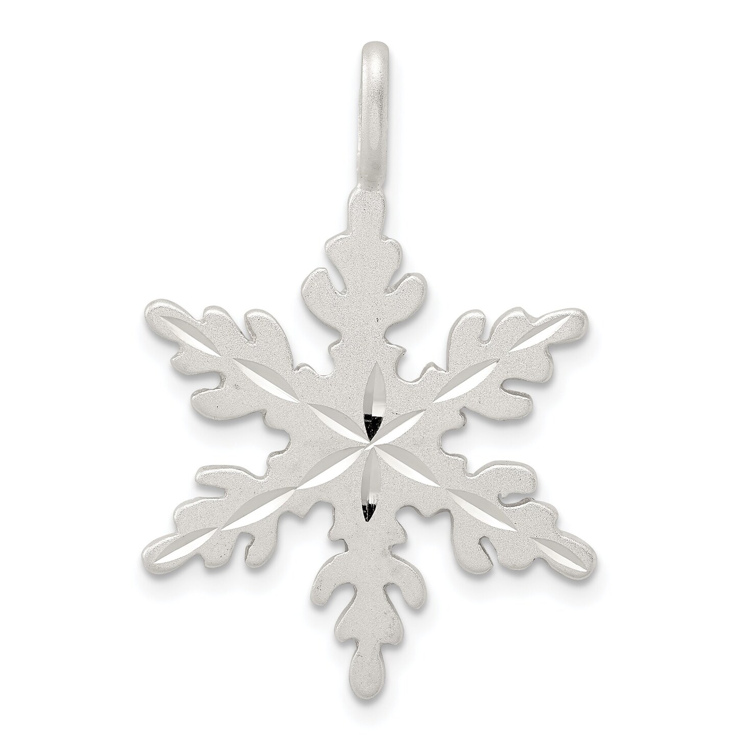 Sterling Silver Snowflake Charm Pendant Winter Jewelry! 34mm x 23mm