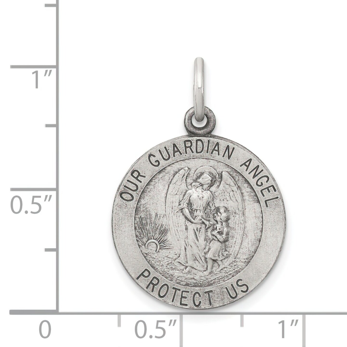 Sterling Silver Angel Round Medal