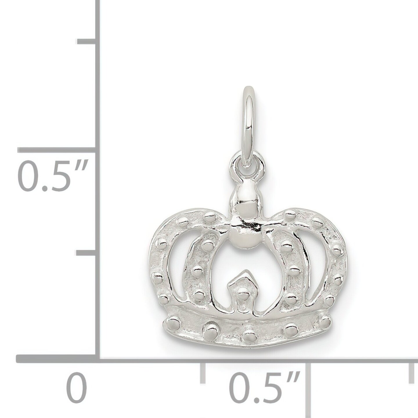 Sterling Silver Crown Charm Jewelry Royalty Pendant 12mm x 12mm