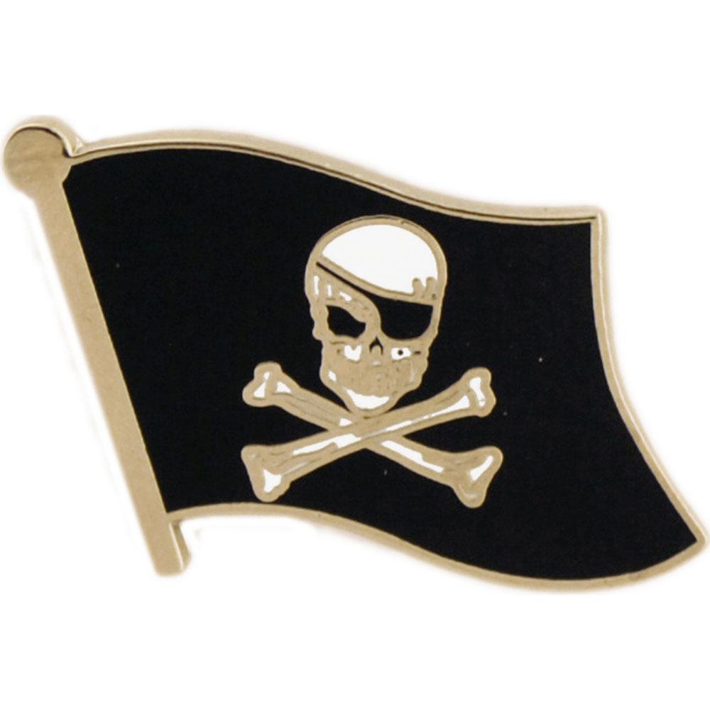Skull &#x26; Bones Pirate Flag Pin 7/8&#x22;