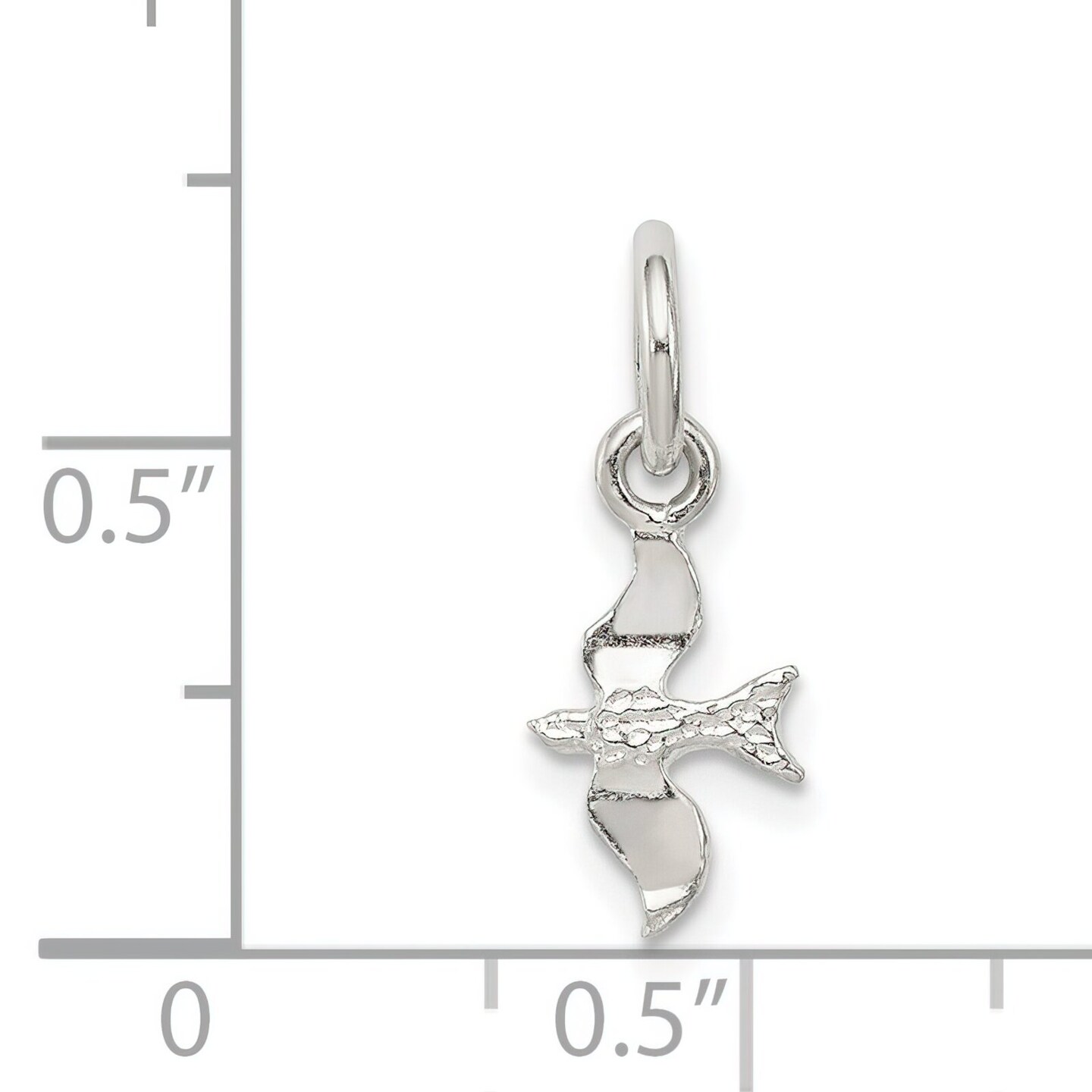 Sterling Silver Bird Charm Pendant Animal Jewelry 13mm x 7mm