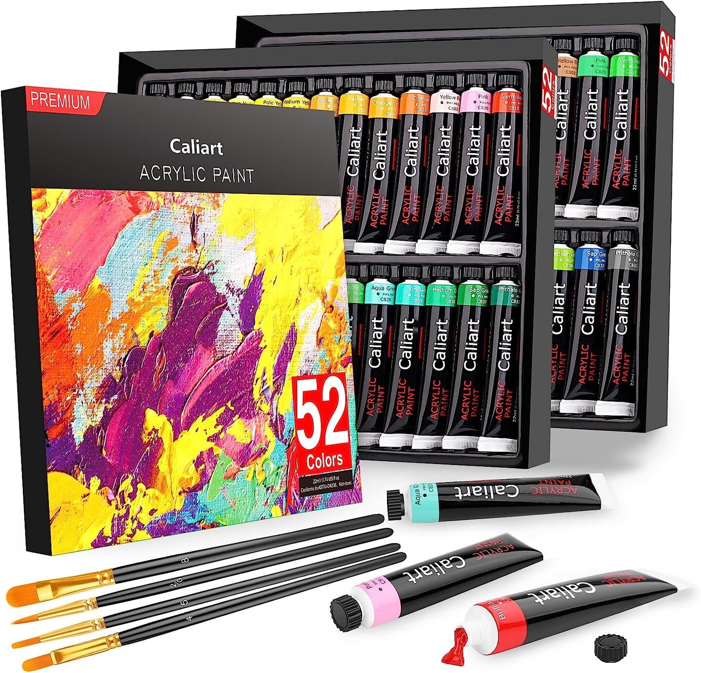  55 Pack Acrylic Paint Set for Kids Ages 4-12, Premium Art  Supplies for Boys,Kids Canvas Painting Set(Blue) : Toys & Games