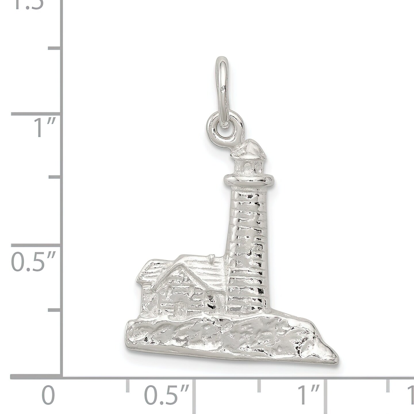 Sterling Silver Lighthouse Charm Pendant Jewelry 23mm x 22mm
