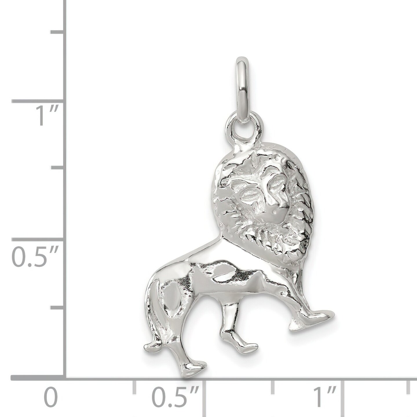 Sterling Silver Lion Charm Pendant Jewelry FindingKing 22mm x 21mm