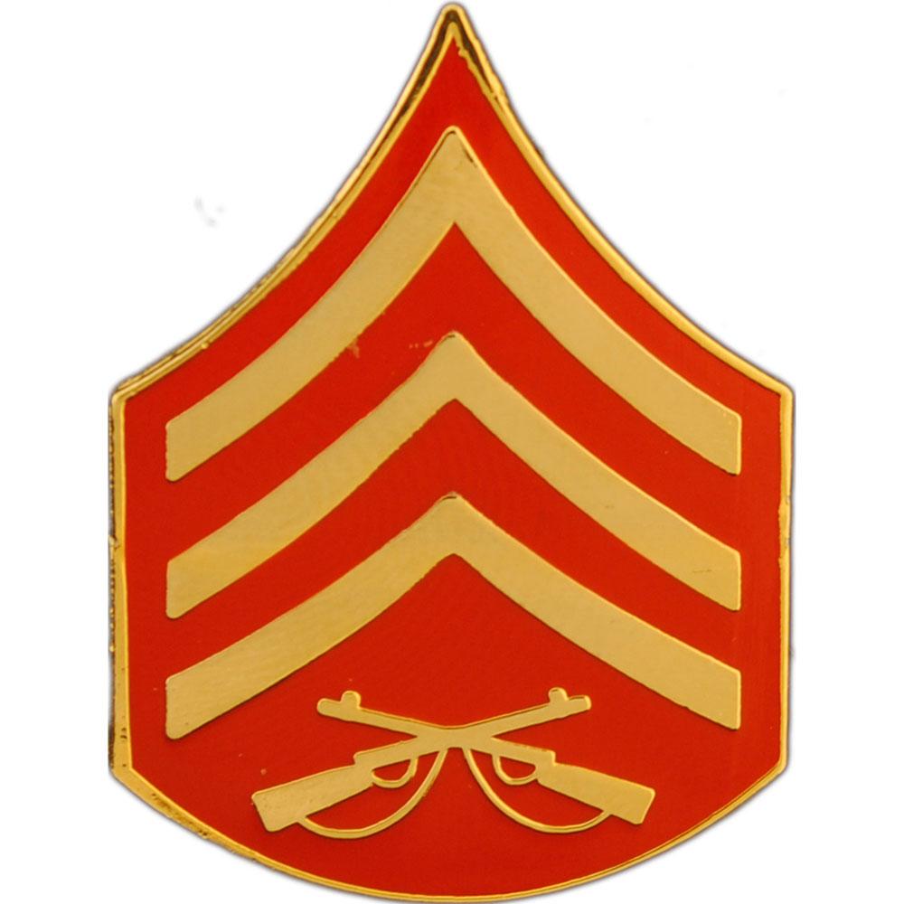 EagleEmblems P64027 Rank-USMC,E5,SGT (CLR) (.875&#x27;&#x27; Wide)