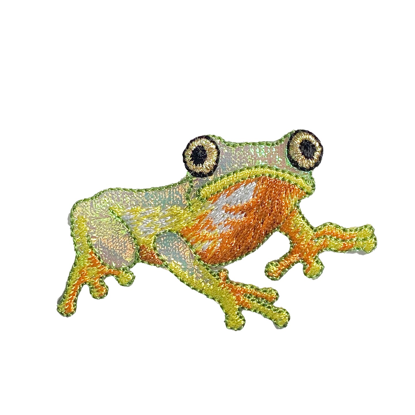 Tree Frog, Green, Shimmery, Embroidered, Iron on Patch