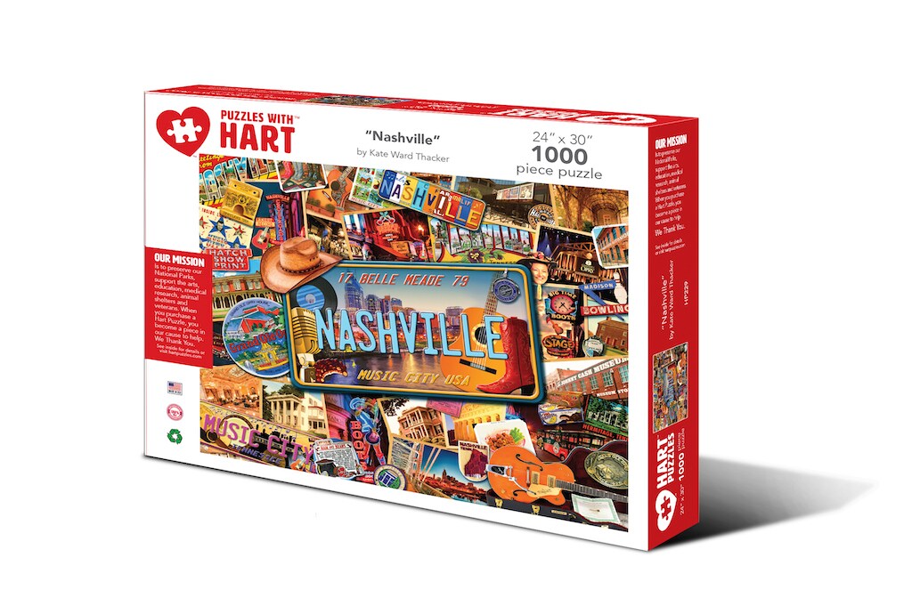 Hart 24&#x22;x30&#x22; 1000 pc Premium Jigsaw Puzzle - Nashville by Kate Ward Thacker