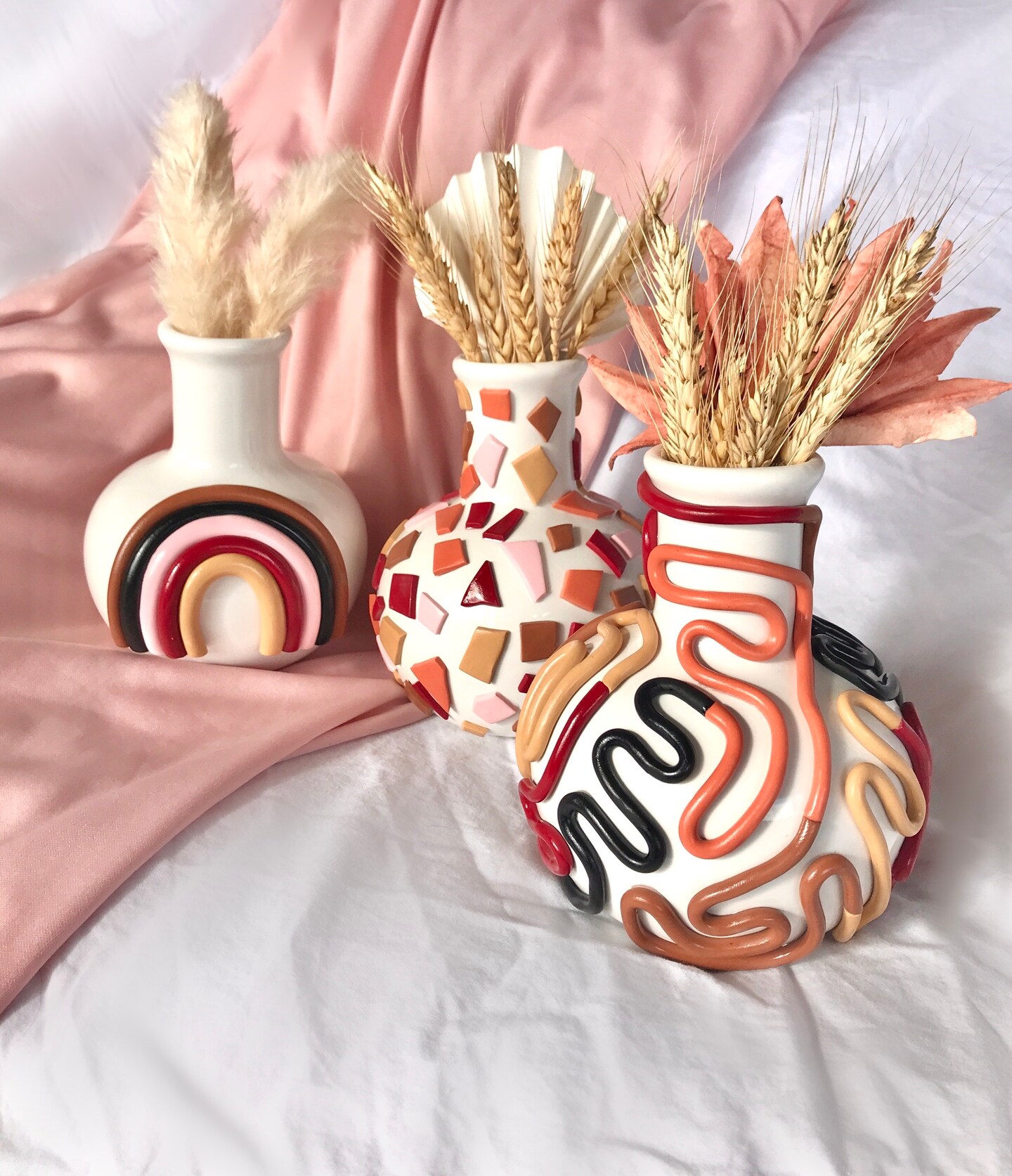 5" Tall Retro Eclectic Desert Bud Vase, Cute Ceramic Vase, Rainbow Pot Planter, Modern ceramic vase, neutral ceramics, Boho home decor 211085072751345664