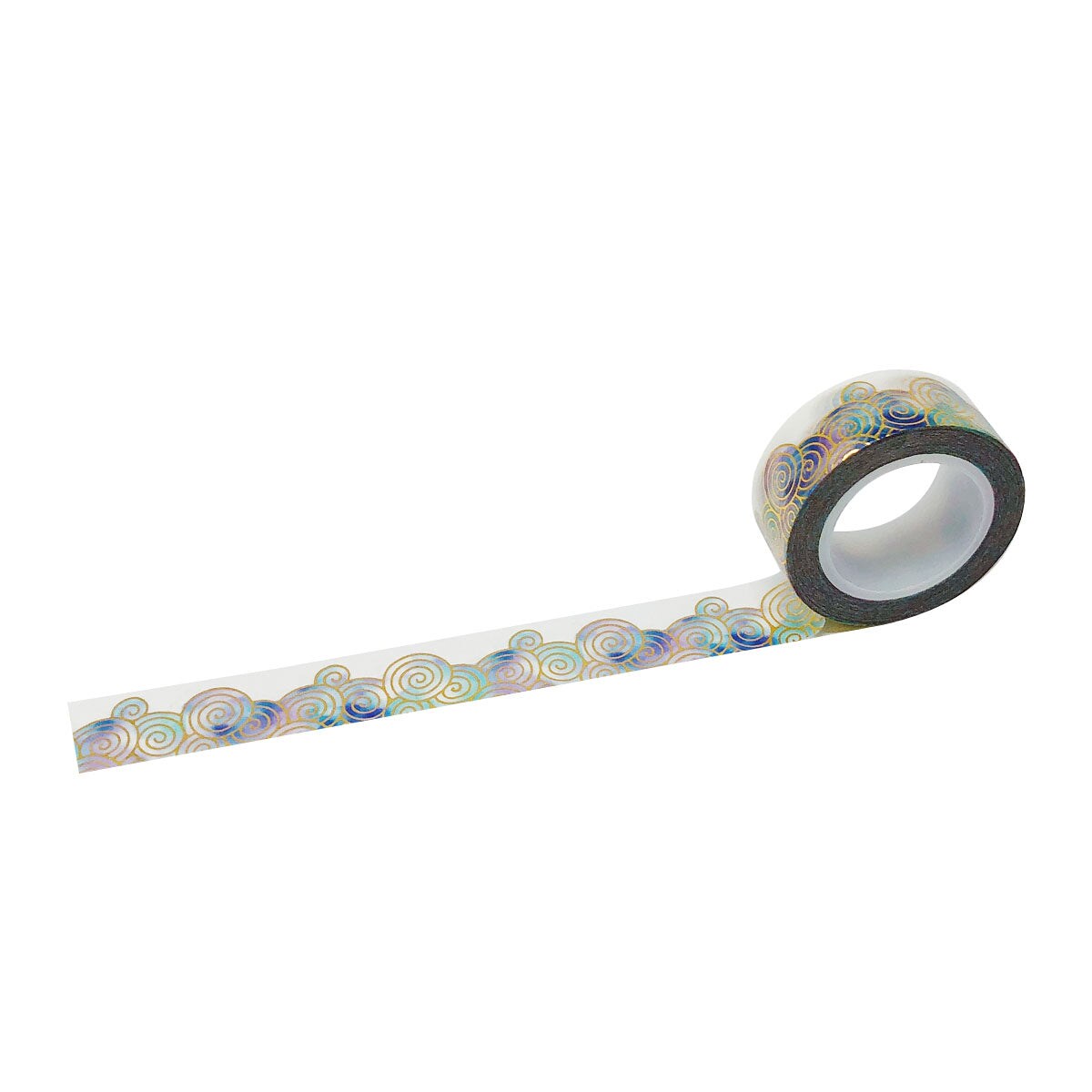 Wrapables Decorative Designs Washi Masking Tape, 15mm x 10m, Metallic Asian Waves