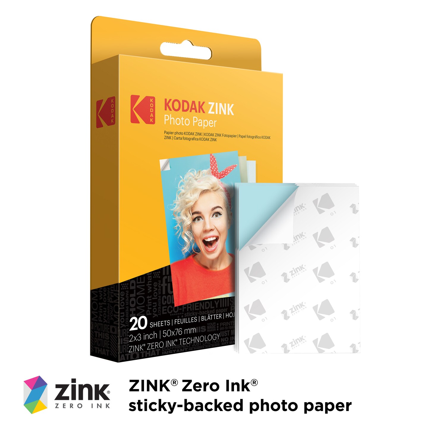 kodak Zink Photo Paper 2x3", Zink Paper Compatible with Kodak Smile, Kodak Step and Printomatic