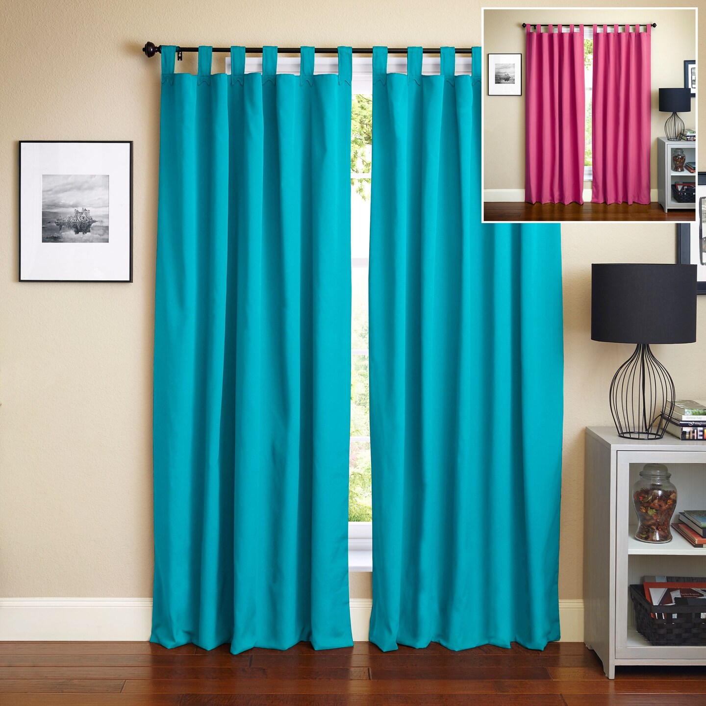 Blazing Needles 108-inch by 52-inch Twill Insulated Blackout Two-Tone Reversible Curtain Panels (Set of 2)