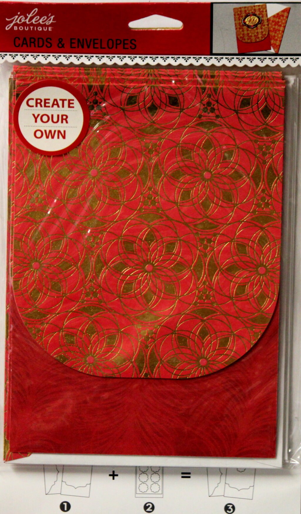 Jolee&#x27;s Boutique Crimson &#x26; Gold A6 Ornate Cards &#x26; Envelopes