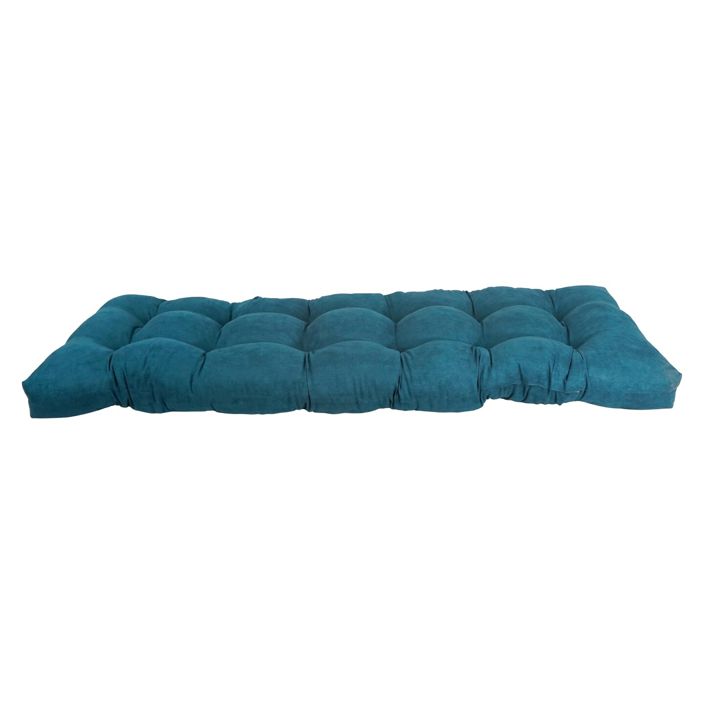 60-inch by 19-inch Tufted Solid Microsuede Bench Cushion Blue-Color