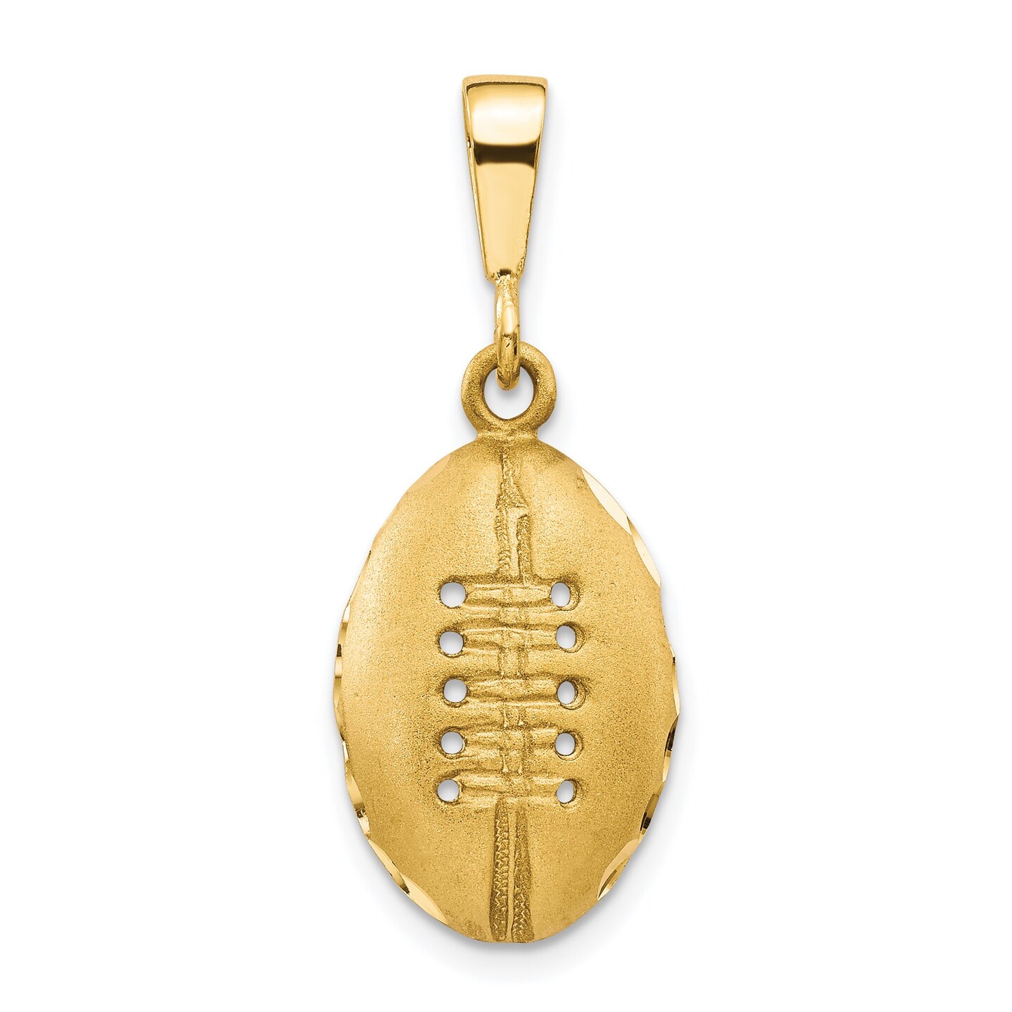 10K Gold Football Charm Sports Pendant FindingKing New 30 X 12mm Jewerly