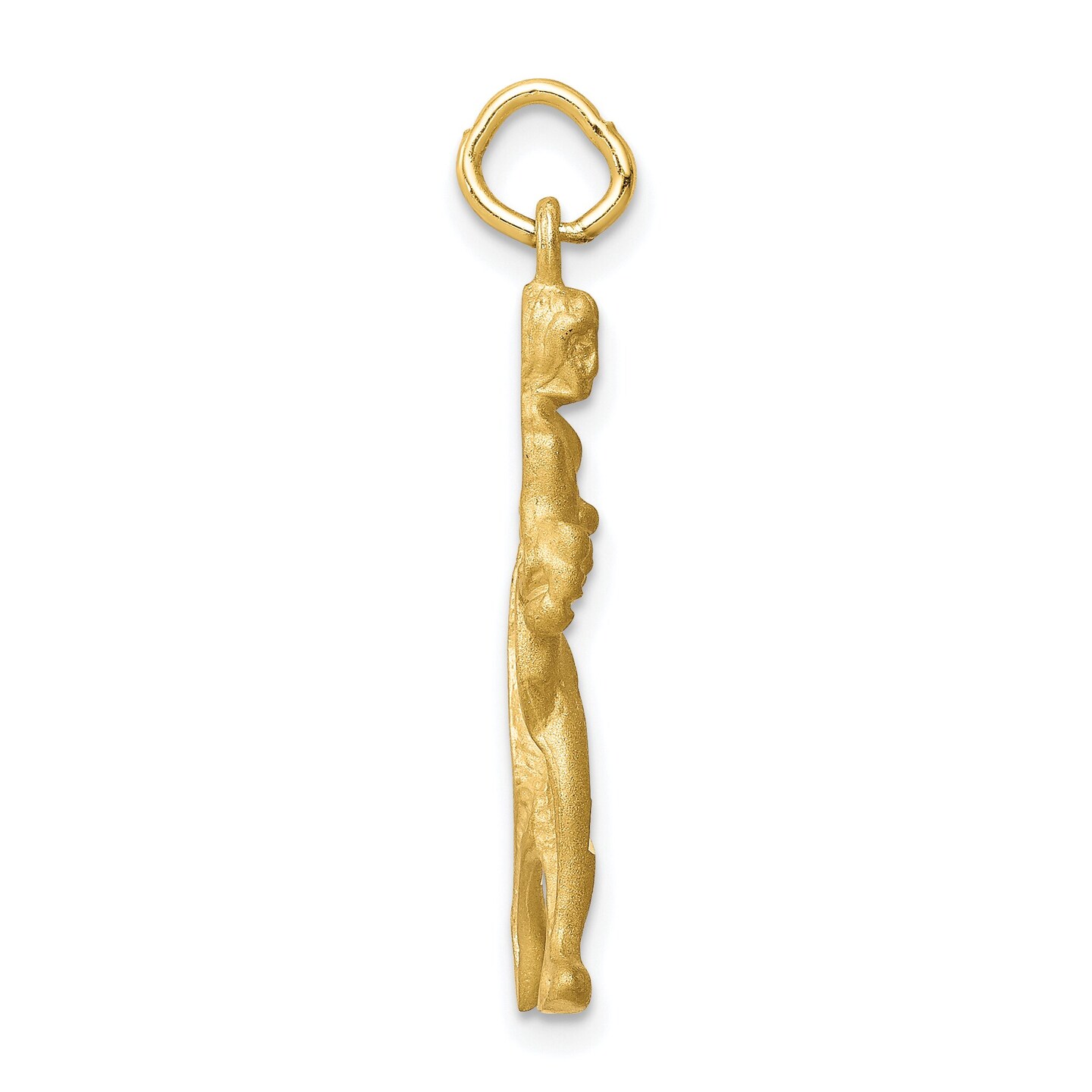10K Yellow Gold Runner Charm Sports Running Jewelry 30mm x 11mm