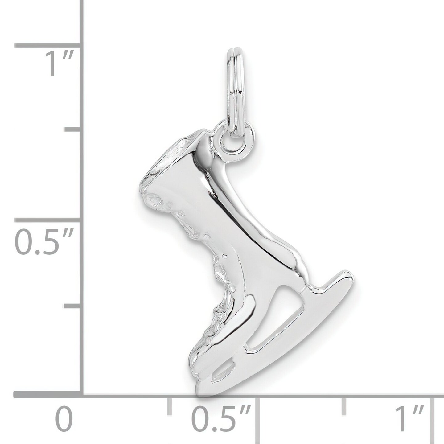 Sterling Silver Ice Skate Charm Pendant Skating Jewelry 20 X 16mm