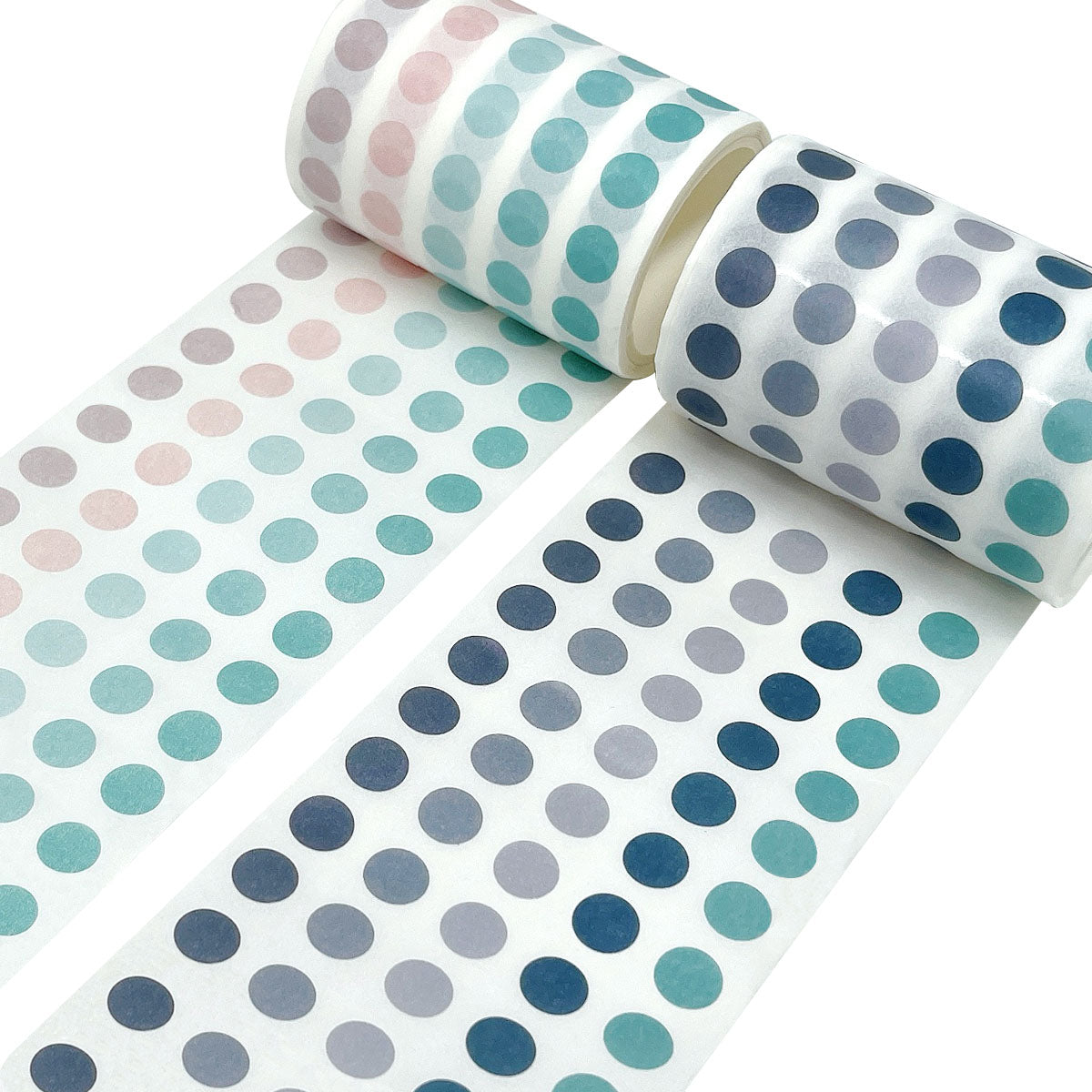 Wrapables Colorful Dots Washi Masking Tape, Round Circle Stickers for Scrapbooking, Planners, Bullet Points, and Journals 6M Length Total (Set of 2)