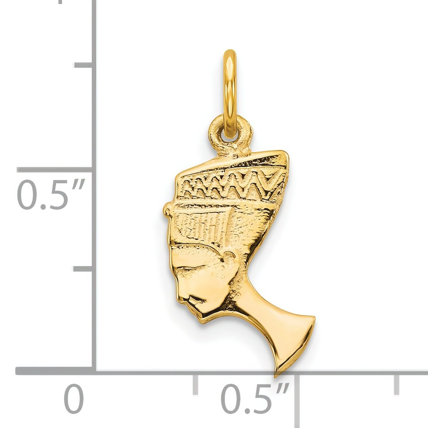 10K Yellow Gold Queen Nefertiti Charm Jewelry 20mm x 9mm