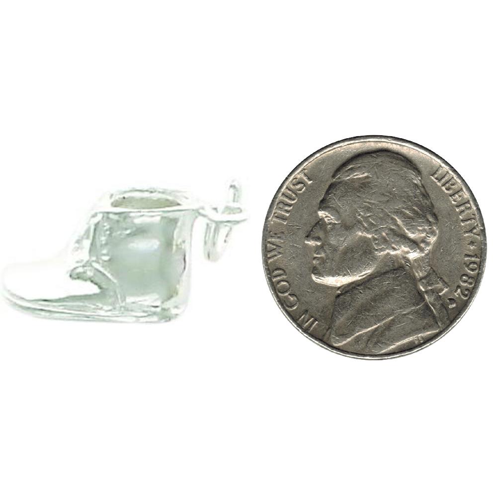 Sterling Silver Baby Shoe Charm Pendant Jewelry 12mm x 15mm