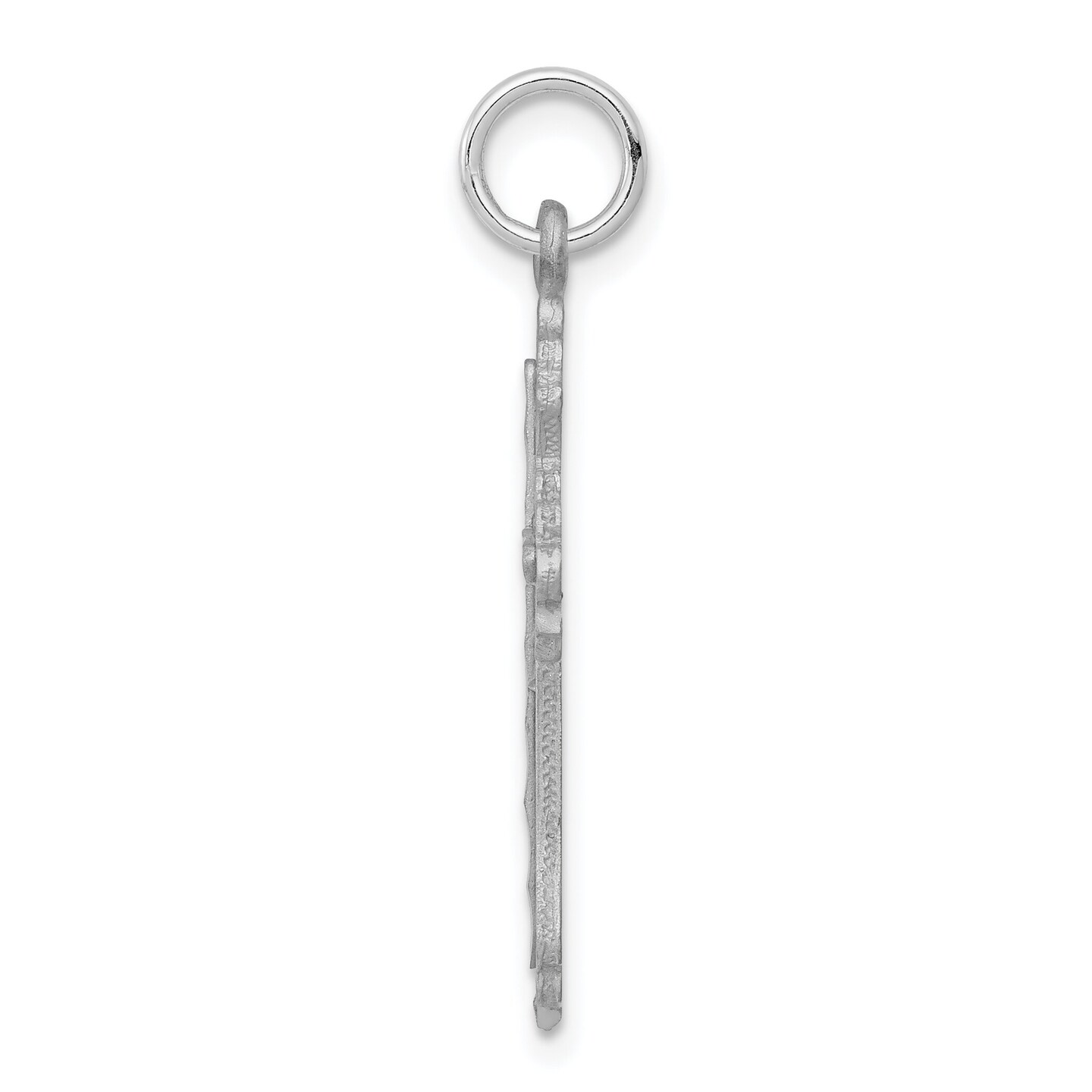 10K White Gold Cross Charm Religious Pendant Jewelry 30mm x 16mm